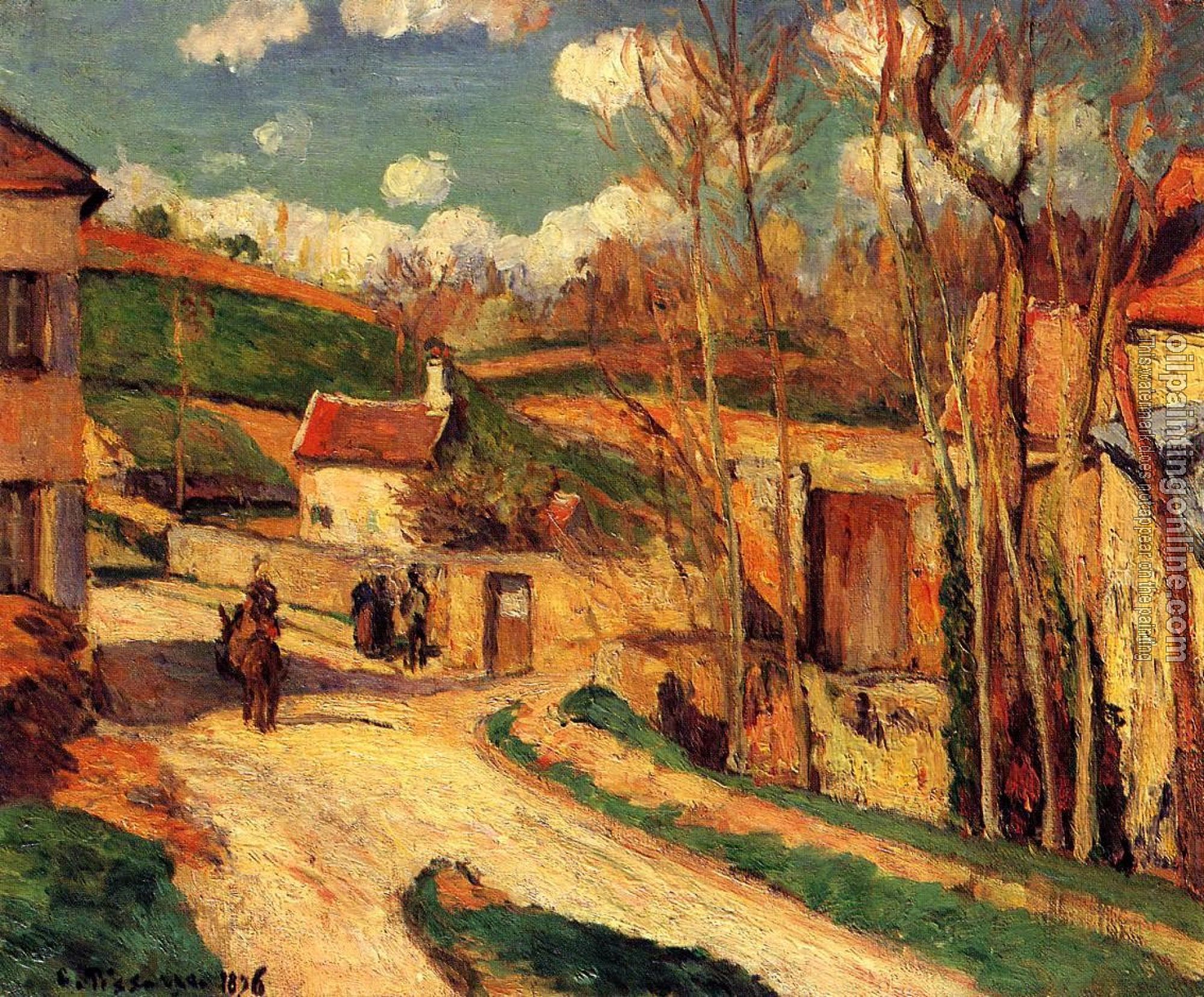 Pissarro, Camille - Crossroads at l'Hermitage, Pontoise